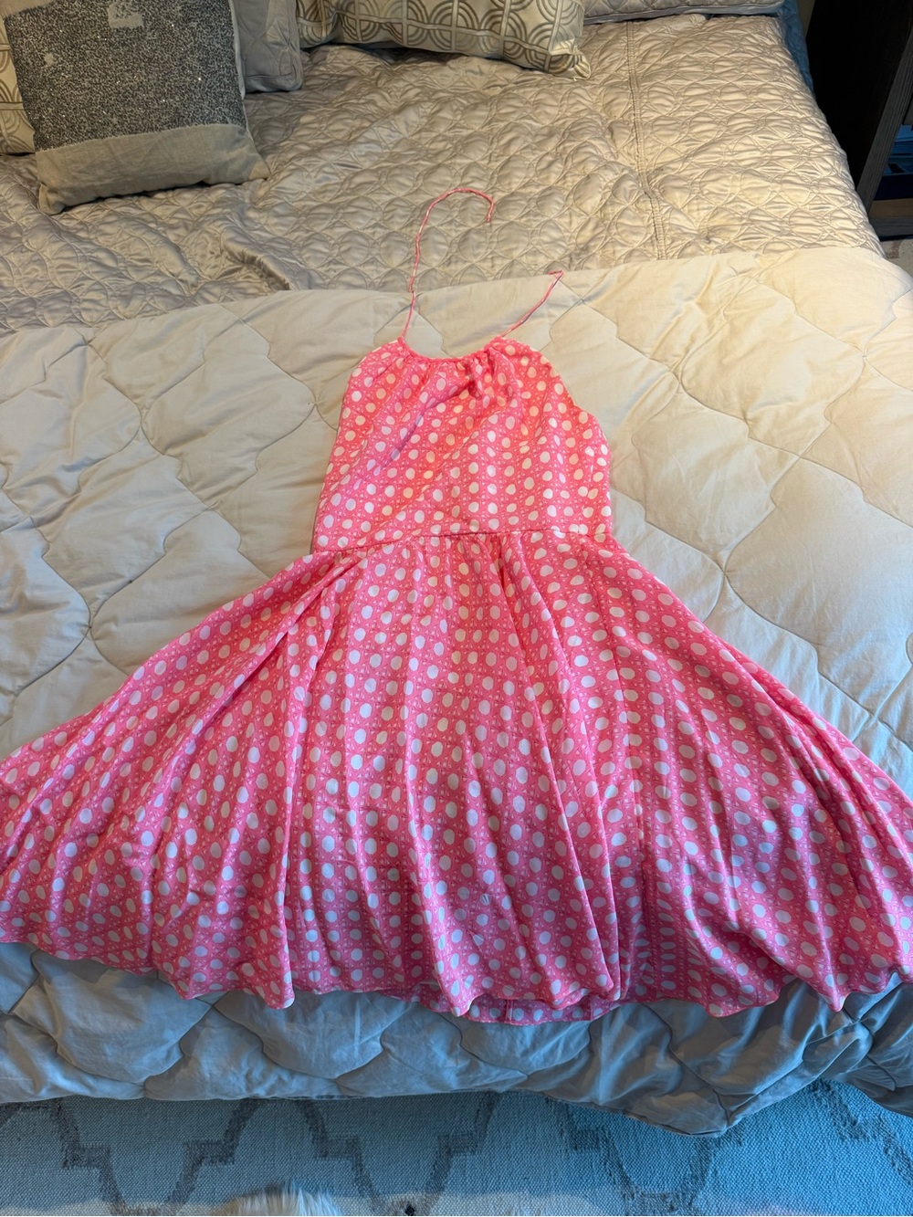 Vineyard Vines Pink Polka Dot Halter Dress